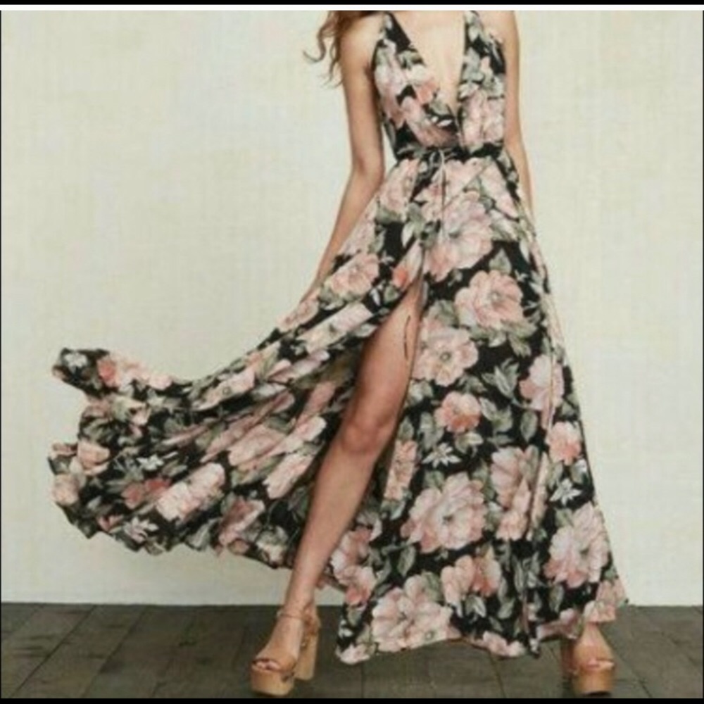 Reformation Floral Wrap Dress